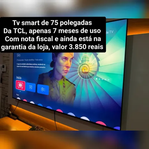 Tv smart de 75 polegadas semi nova