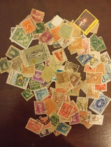 Lote de selos antigos 150 unidades para coleção e decoração 