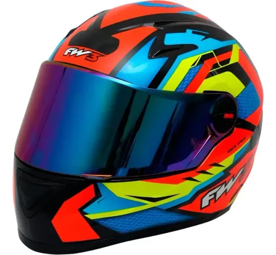 Capacete Moto Fw3 Fox + Viseira Camaleão