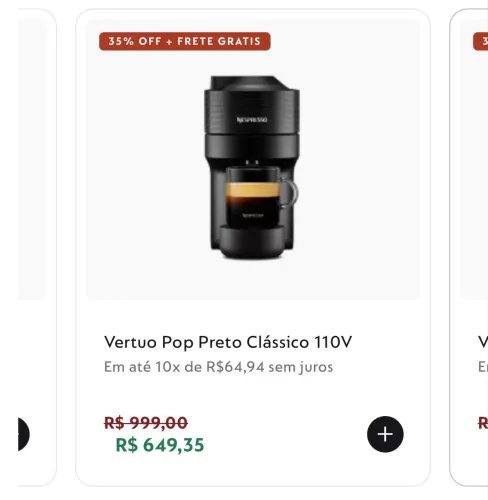 Nespresso Vertuo Pop 110v Preto