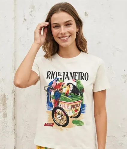 FARM T-Shirt Media Pássaros Com Picole Original com Etiqueta Tamanhos P M e G