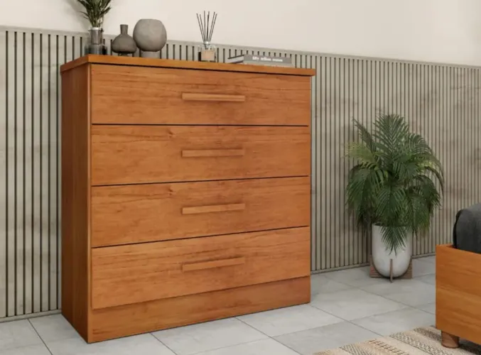 Cômoda Com 4 Gavetas Corrediças Telescópicas NOVA