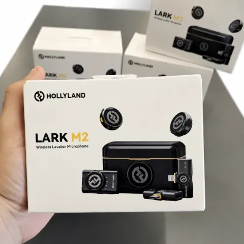 Microfone Lapela Hollyland Lark M2 Duo Combo Duplo Sem Fio