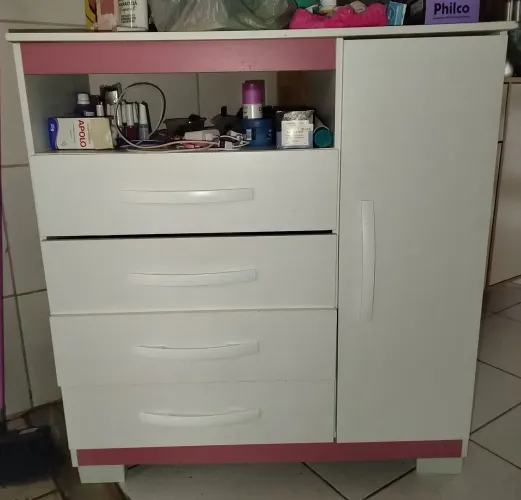 Cômoda sapateira moderna 1 porta quarto gavetas
