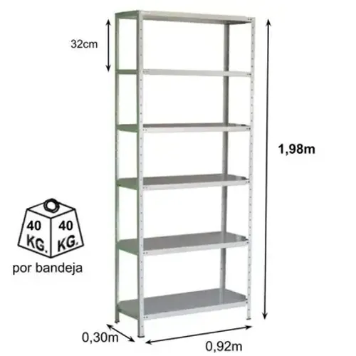 Estante aço 30cm