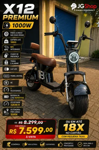 Scooter Elétrica X12 Premium 1000w