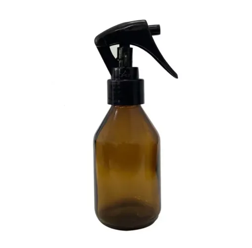 Frasco De Vidro Âmbar 100ml Com Mini Gatilho (10 Unidades)