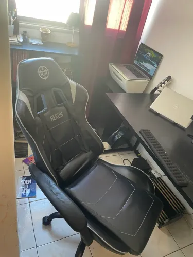 CADEIRA GAMER TGT HERON TC, ESPUMA MOLDADA, PRETO E CINZA