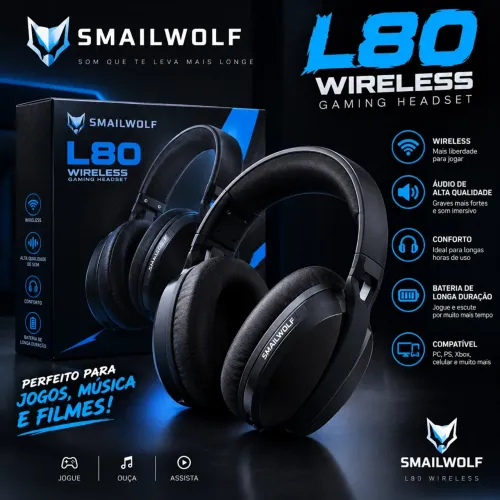 ? Headset Gamer Smailwolf L80 Wireless ? R$110