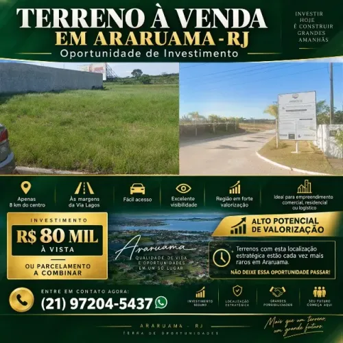 Terreno no loatemaneto paracatu ( araruama) 10x30