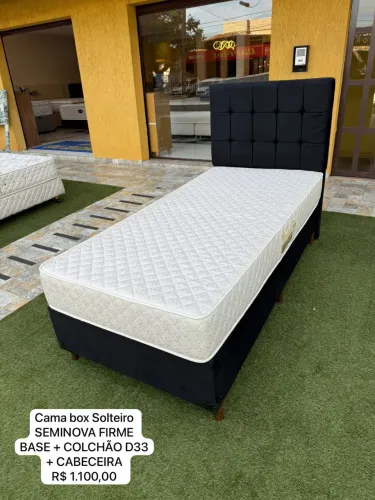 Cama de Solteiro com colchão d33 Seminovo e cabeceira - entrego!