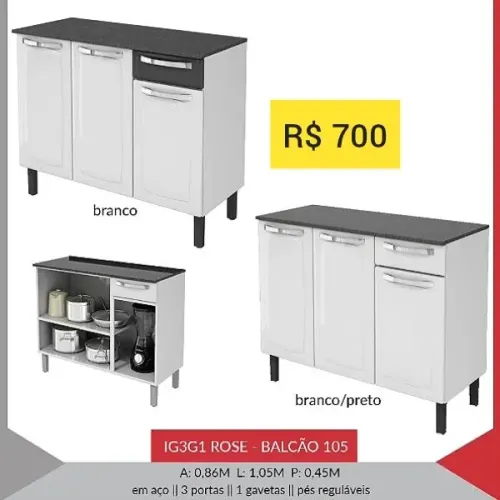 Balcão em aço 