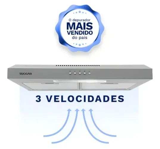 Depurador e Exaustor de ar Slim 80 Cm Prata Suggar