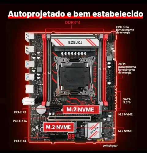 PLACA MAE X99 SZSJKJ, PLACA ROBUSTA COM 8 FASES NO VRM.