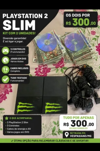 ? Vendo PlayStation 2 em ótimo estado! Não entrego tem retira em Vespasiano 