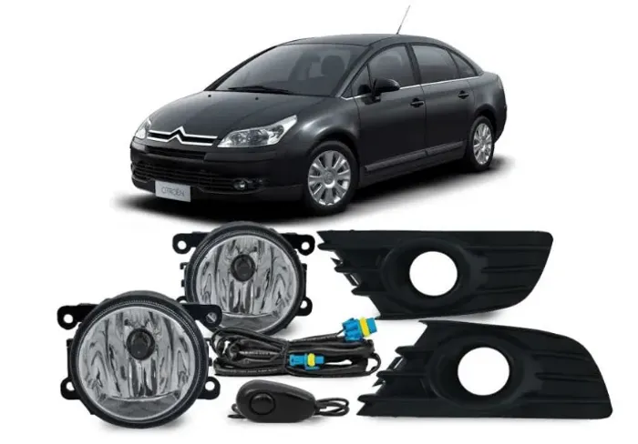 Kit Farol de Milha Neblina Auxiliar Cintroen C4 Modelo Universal