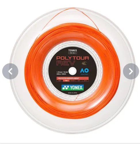 Rolo de corda Yonex PolyTour Rev 1.25 1.30