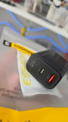 Carregador USB e Tipo C de 33 Watts, Turbo p/ Xiaomi Redmi, Samsung Galaxy S, Apple iPhone