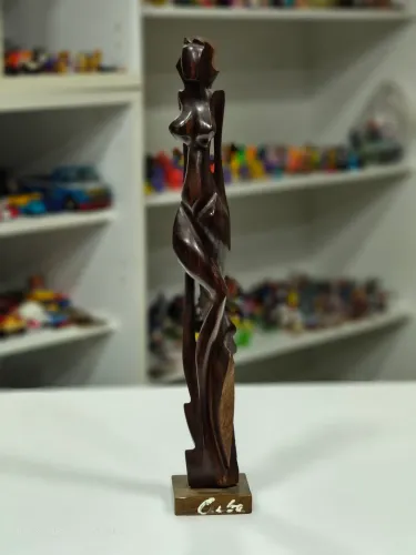 Escultura Cuba Madeira Maciça - Arte Cubana 37cm
