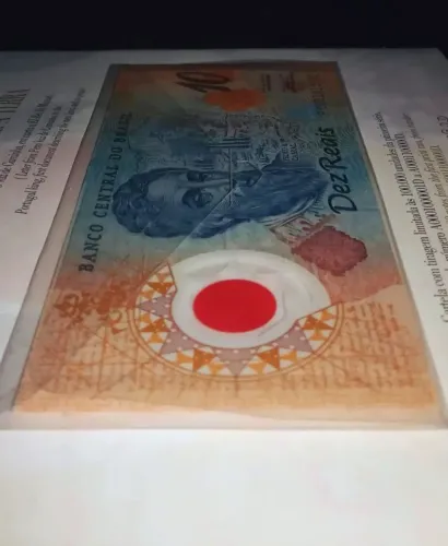 Cédula comemorativa 10 reais de polímero, flor de estampa no blister oficial