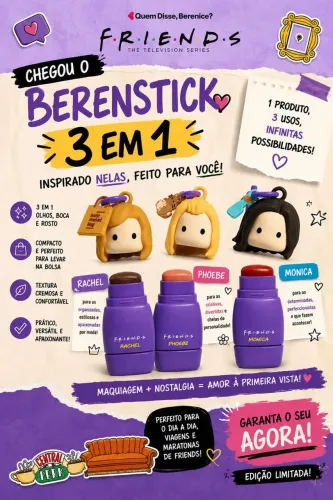 Chaveiro Maquiagem Friends Multifuncional