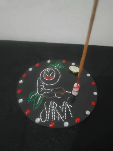 Mandala Incensário Seu Zé Pilintra 12cm - Pontilhismo Artesanal