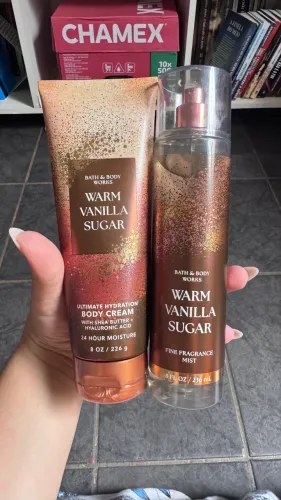 Kit Bath & Body Works Warm Vanilla Sugar - Body Splash + Hidratante