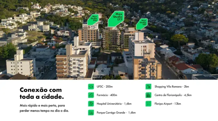 Studios no Pantanal | Próximo à UFSC | Estrutura Completa para Morar ou Investir