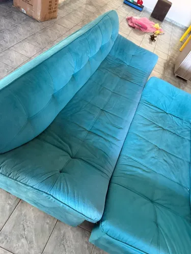 CONJUNTO DE SOFÁ AZUL