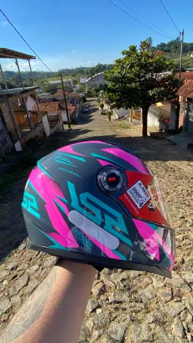 LS2 draze verde/cinza/rosa