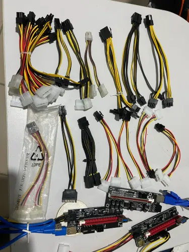 Cabo Adaptador 2x Molex 4 pinos para 6 Pinos Vga Pci-e 8 pinos e cabos duplicador