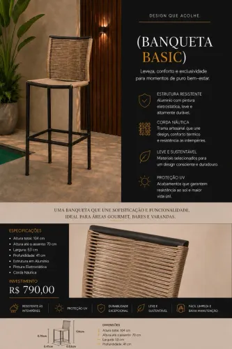Banquetas para áreas externas/gourmet