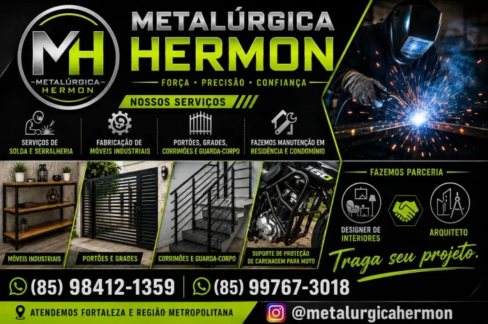 Metalúrgica, Serralheria, Caldeiraria e Marcenaria artística, fazemos móveis industriais.
