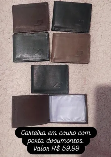 Carteiras masculinas em Couro, peças novas