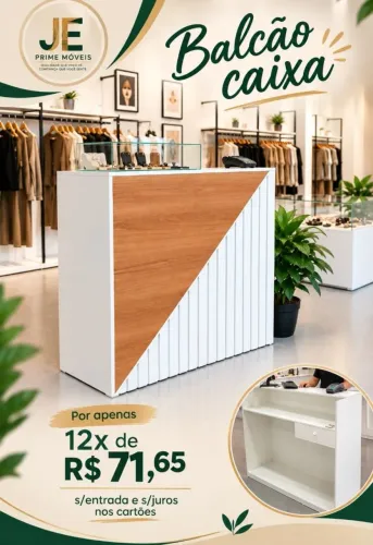 Balcão caixa para atendimento em mdf