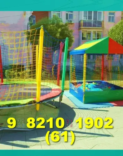 Locação de brinquedos em Brasília! Casa de bolinhas e cama elástica disponíveis!