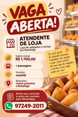 Atendente de loja ( delivery )