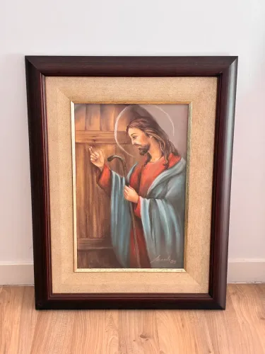 Quadro Jesus Bate à Porta 45,5x59cm