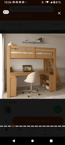 CAMA ALTA BELICHE COM ESCADA INCLINADA - R$ 1.199,99 À VISTA