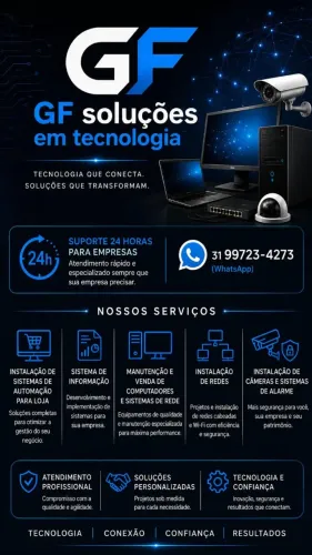 Instalação: Câmera, alarme, computador, rede wi-fi, automação de loja e supermercado