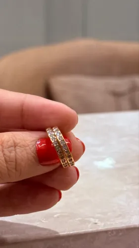 Brinco Argola Rommanel com Zircônias - Banhado a Ouro 18K