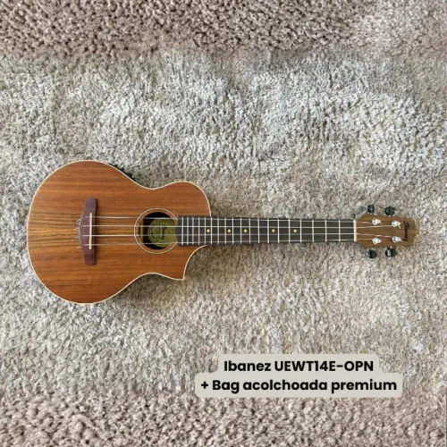 Ukulele Ibanez UEWT14E-OPN Tenor Eletroacústico + Bag Premium