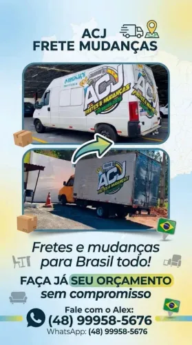 Van e caminhão de mudança.