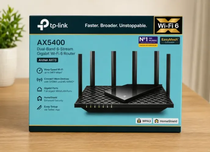 Roteador TP-Link Archer AX72 Pro AX5400 Wi-Fi 6 Dual Band Multi-Gigabit
