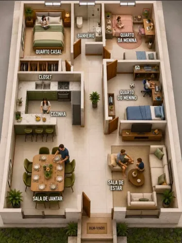 AQUISIÇÃO DE TERRENO E CONSTRUÇÃO 3 QUARTOS