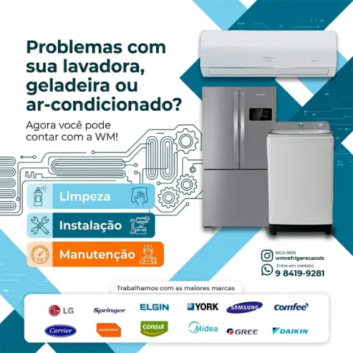 Instalação de ar condicionado lavadoras e geladeiras