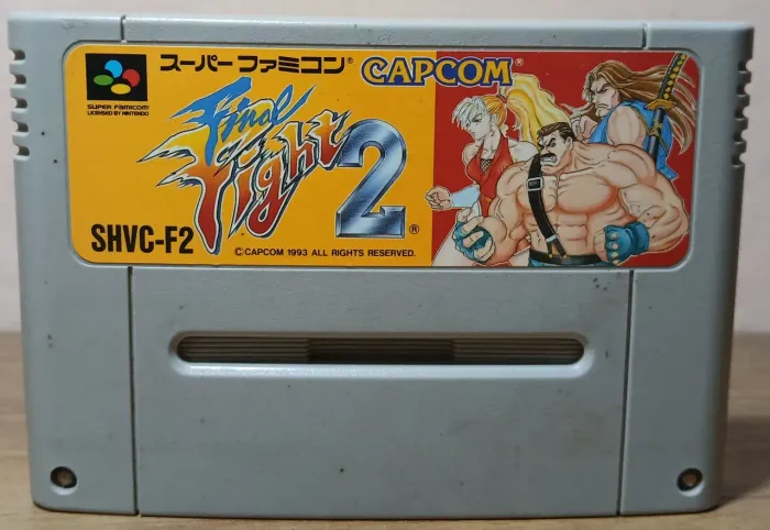 Cartucho original japonês do jogo Final Fight 2 para o console Super Famicom