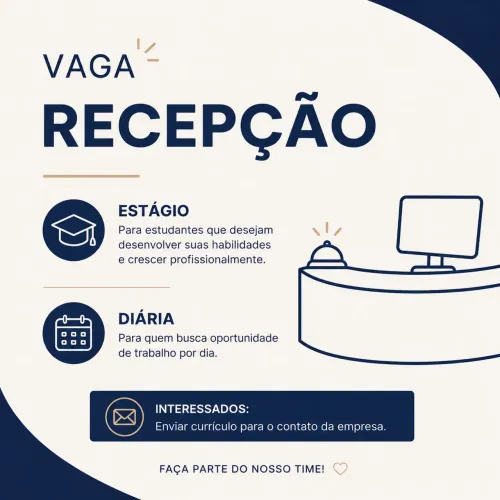 Vaga recepção estágio/diaria