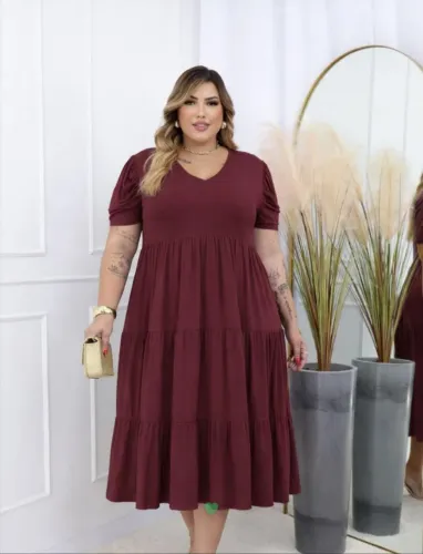 Vestido moda evangélica plus size do 48 ao 54 