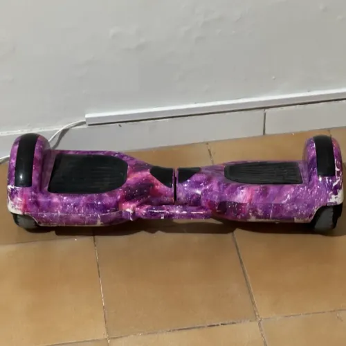 Hoverboard Skate Elétrico 6.5 Polegadas Com Led E Bluetooth Cor Roxo Galáxia Brinovar